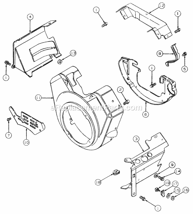 Blower Housing Diagram and Parts List for 2164 13A-264G100 Cub Cadet Lawn Tractor